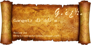 Gangetz Ádám névjegykártya
